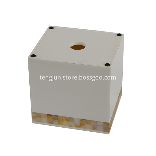 Handmade Golden Seashell Mosaic Tissue Box for Hotel